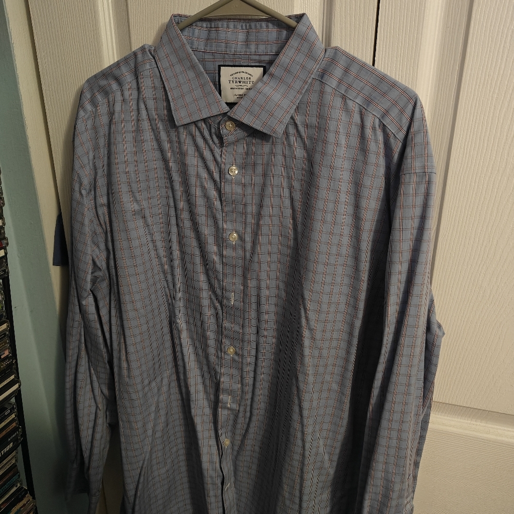 Charles Tyrwhitt Blue and Red Check Dress Shirt